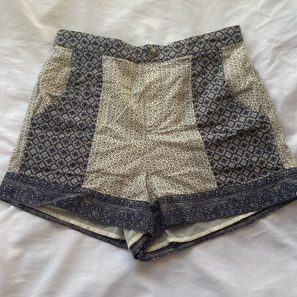 AEO Patchwork Cotton & Linen Shorts